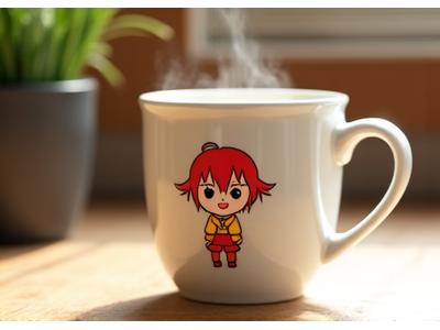 カスタマイズ可能な白いマグカップ