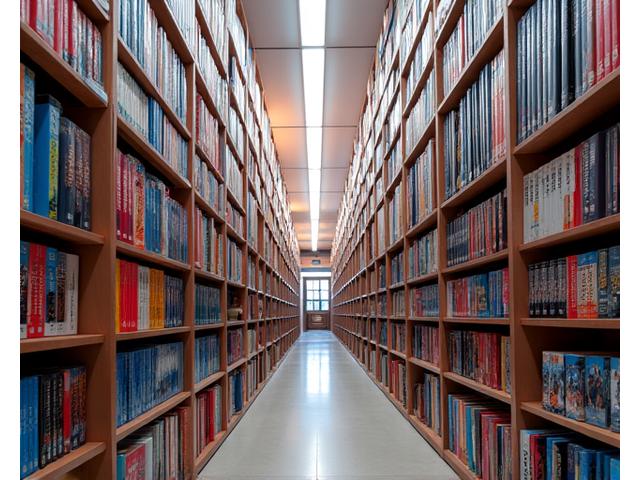 最新刊のマンガが並ぶ本棚