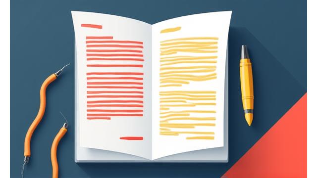 規約文書と重要なポイントを示すペンと蛍光ペン